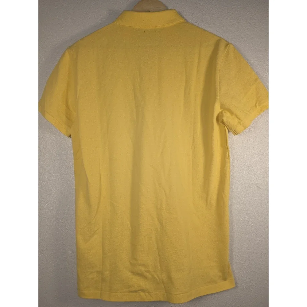 Polo Ralph Lauren Yellow Cotton Custom Slim Fit Polo Shirt Mens Size Medium NWT